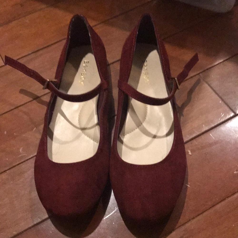 Red Velvet Mary Jane Flats